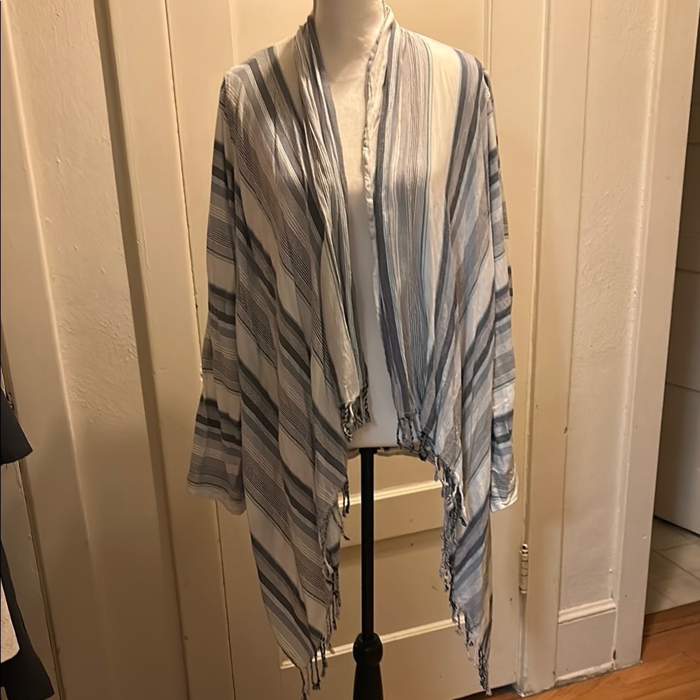 Natural Reflections Blue and White Striped Accent Wrap